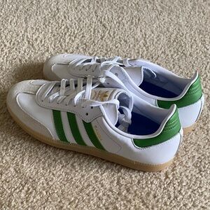 Adidas Samba ADV White and Green Skate Shoes